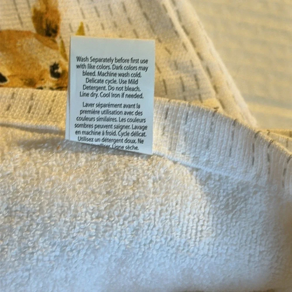 Colordrift 2 PK Fall Season Kitchen Towels Squirrel Woodland Cotton 18x28 NEW